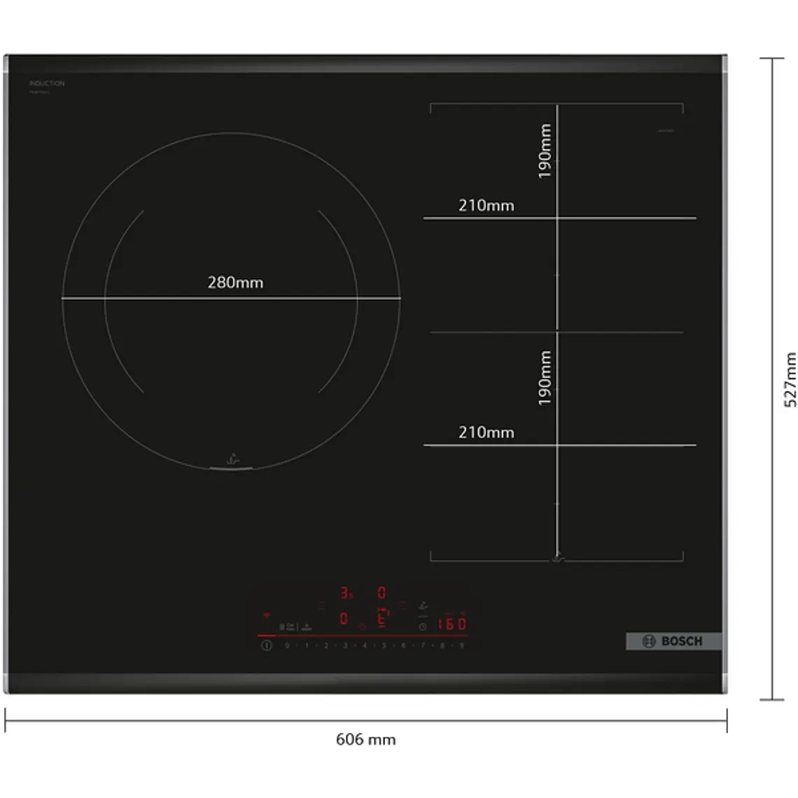 Encimera BOSCH Serie 6 Inducción negro 60 cm con perfiles · PXJ675HC1E 5