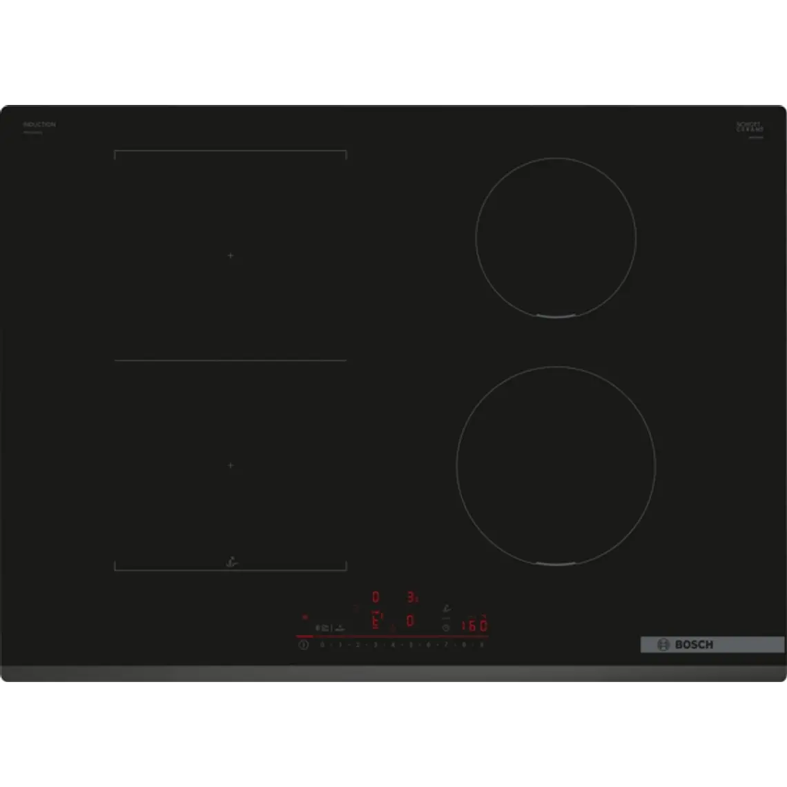 Encimera BOSCH Serie 6 Inducción negro 70 cm sin perfiles · PVS731HC1E 1