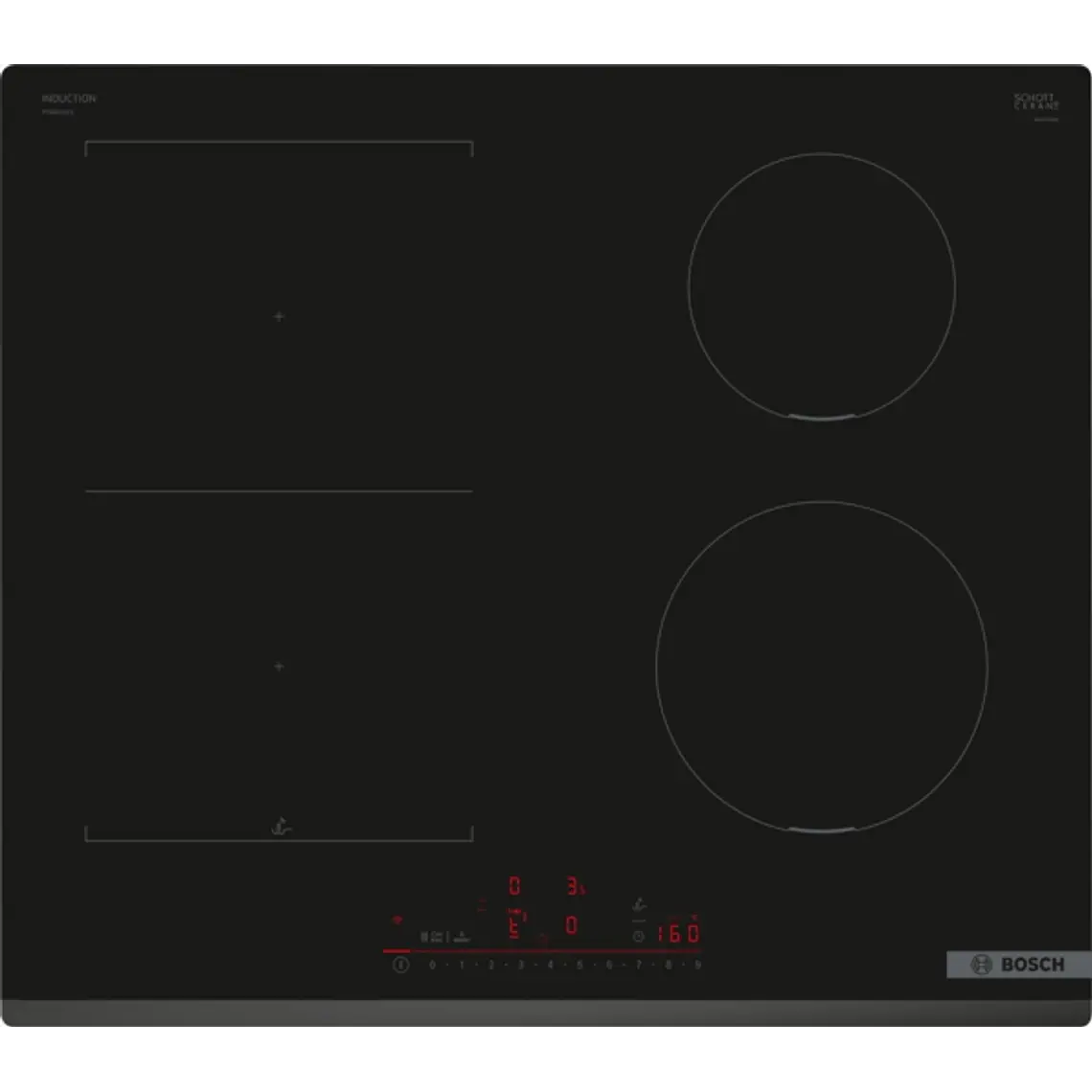 Encimera BOSCH Serie 6 Inducción negro 60 cm sin perfiles · PVS631HC1E 1