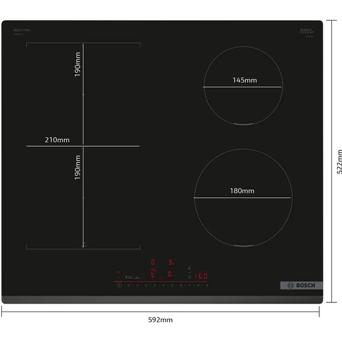 Encimera BOSCH Serie 6 Inducción negro 60 cm sin perfiles · PVS631HC1E 3