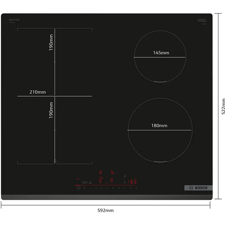Encimera BOSCH Serie 6 Inducción negro 60 cm sin perfiles · PVS631HC1E 3