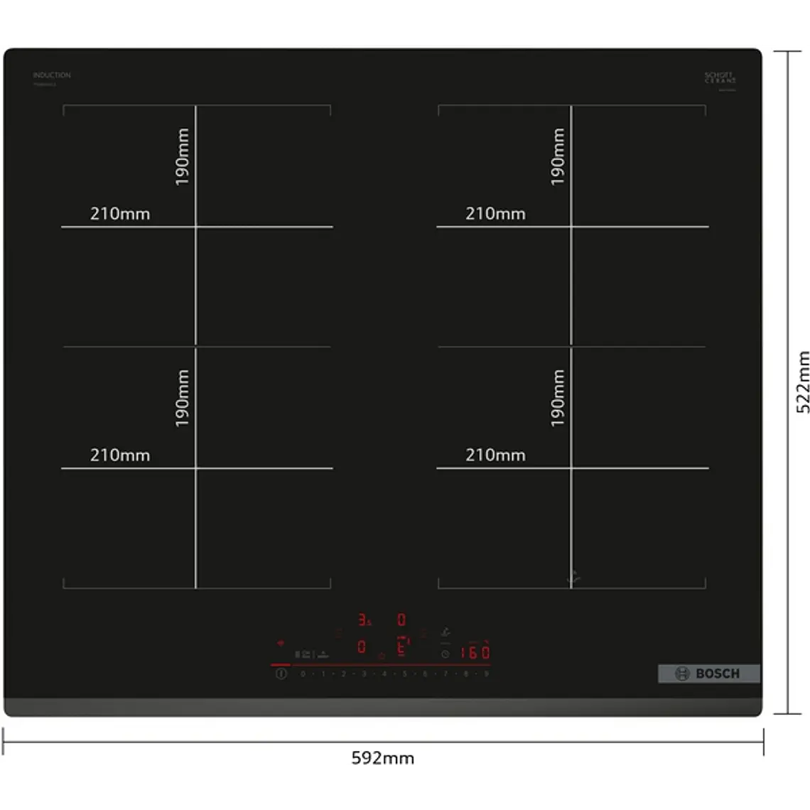Encimera BOSCH Serie 6 Inducción negro 60 cm sin perfiles · PVQ631HC1E 4