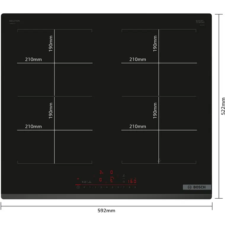 Encimera BOSCH Serie 6 Inducción negro 60 cm sin perfiles · PVQ631HC1E 4