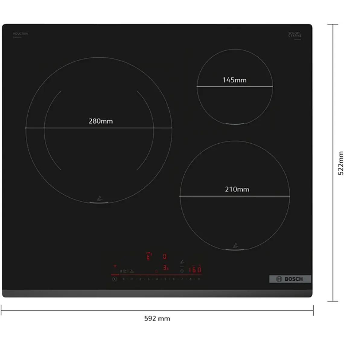 Encimera BOSCH Serie 6 Inducción negro 60 cm sin perfiles · PIJ631HC1E 3