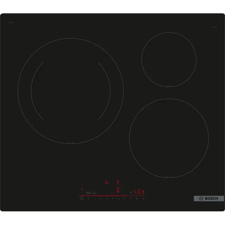 Encimera BOSCH Serie 6 Inducción negro 60 cm sin perfiles · PIJ61RHB1E 1