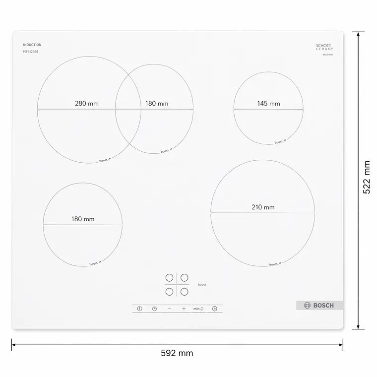 Encimera BOSCH Serie 4 Inducción 60 cm sin perfiles · PIF612BB1E 5