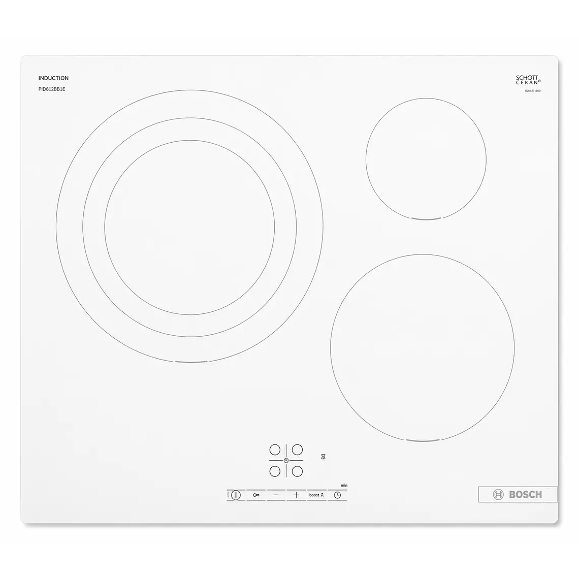 Encimera BOSCH Serie 4 Inducción 60 cm sin perfiles · PID612BB1E 1