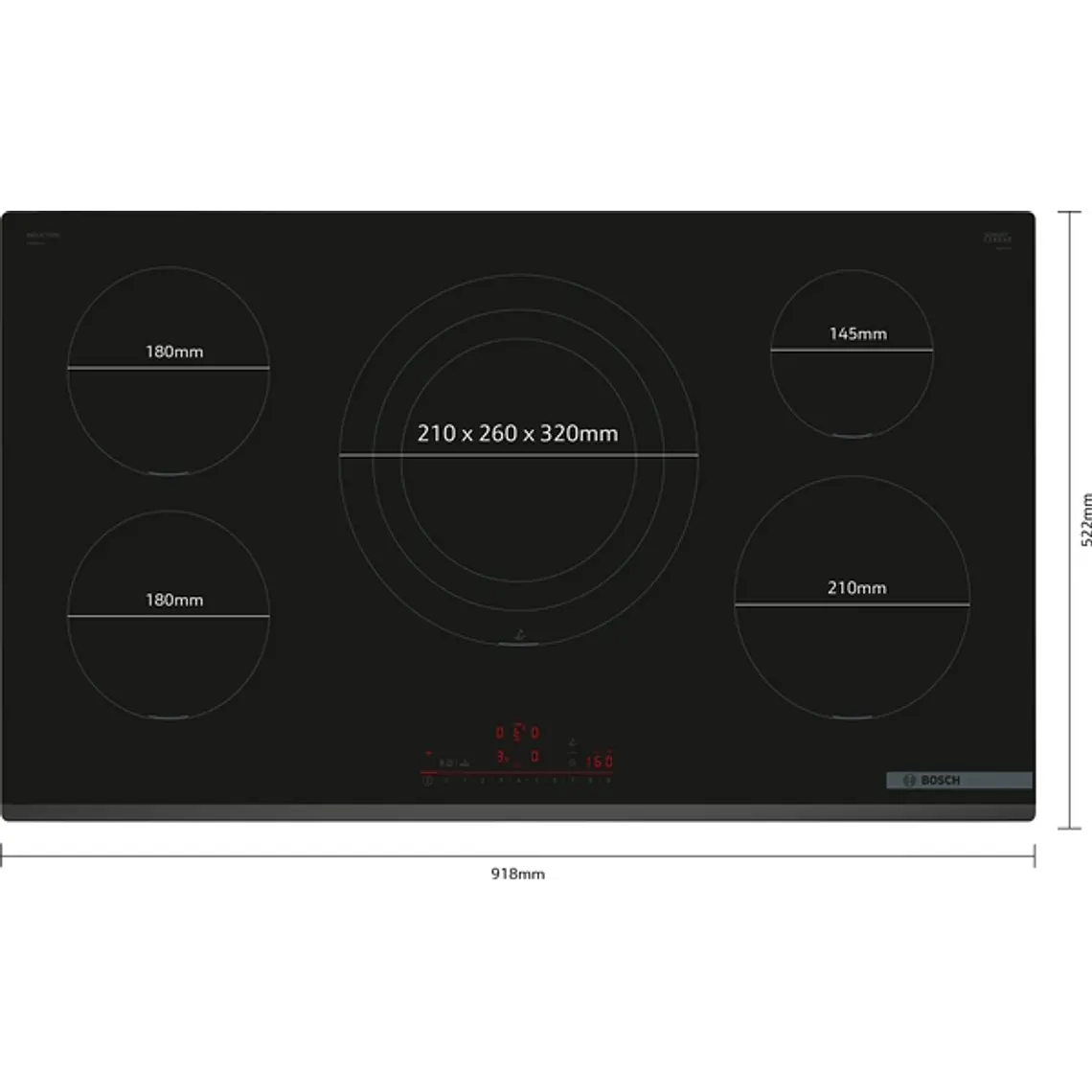 Encimera BOSCH Serie 6 Inducción negro 90 cm sin perfiles · PIV931HC1E 3