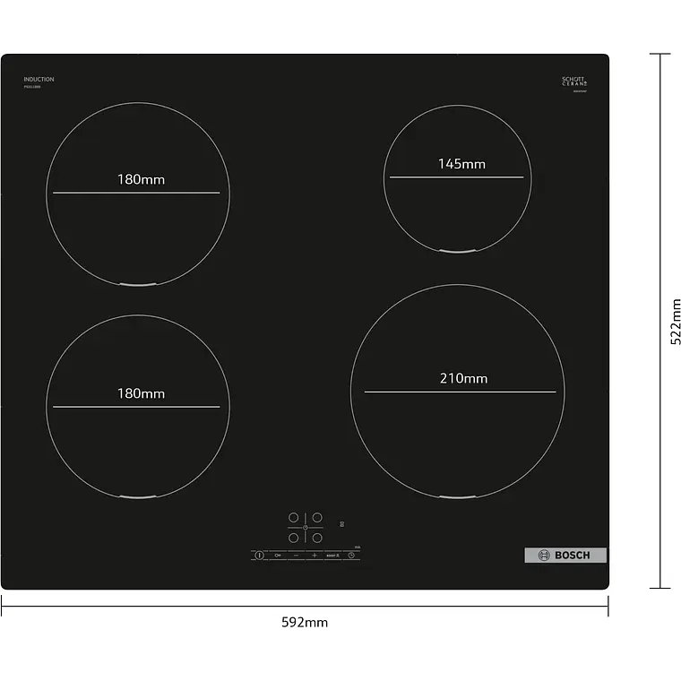 Encimera BOSCH Serie 4 Inducción negro 60 cm sin perfiles · PIE611BB5E 5