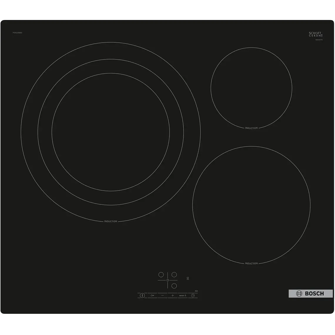Encimera BOSCH Serie 4 Inducción negro 60 cm sin perfiles · PID61RBB5E 1