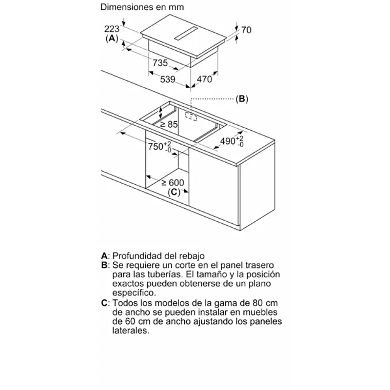 Encimera BOSCH Serie 8 Inducción con extractor Negro 80 cm con perfiles · PXX875D67E 13