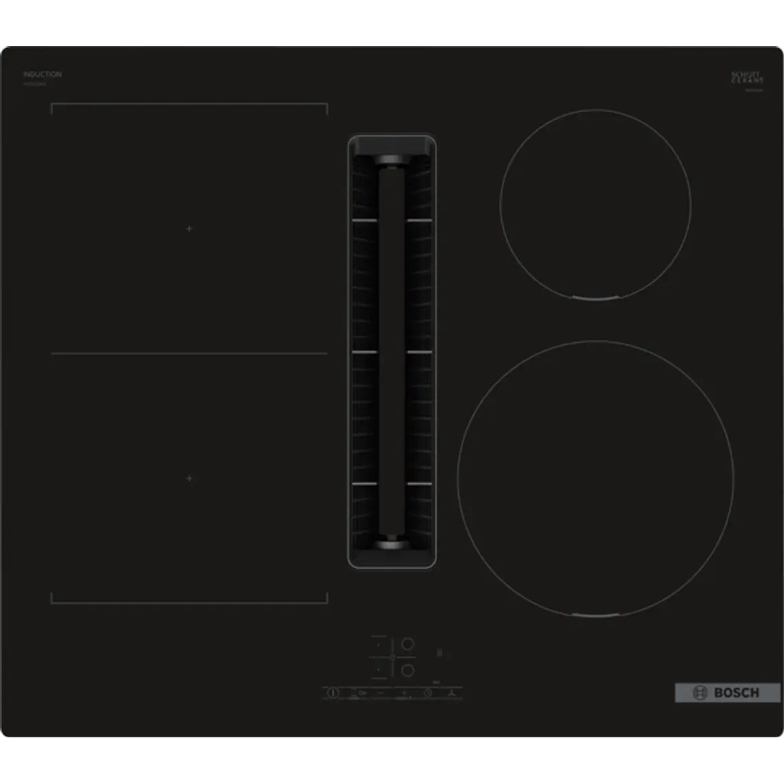 Encimera BOSCH Serie 4 Inducción con extractor Negro 60 cm sin perfiles · PVS611B16E 1