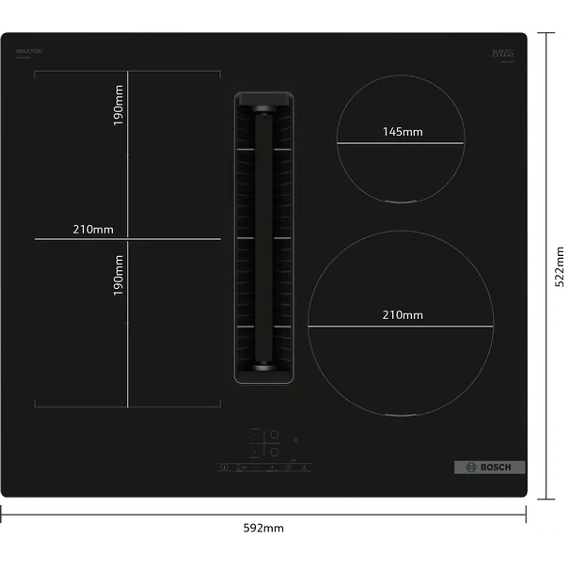 Encimera BOSCH Serie 4 Inducción con extractor Negro 60 cm sin perfiles · PVS611B16E 3