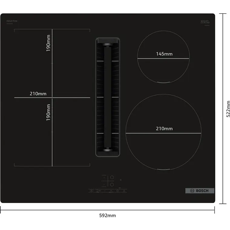 Encimera BOSCH Serie 4 Inducción con extractor Negro 60 cm sin perfiles · PVS611B16E 3