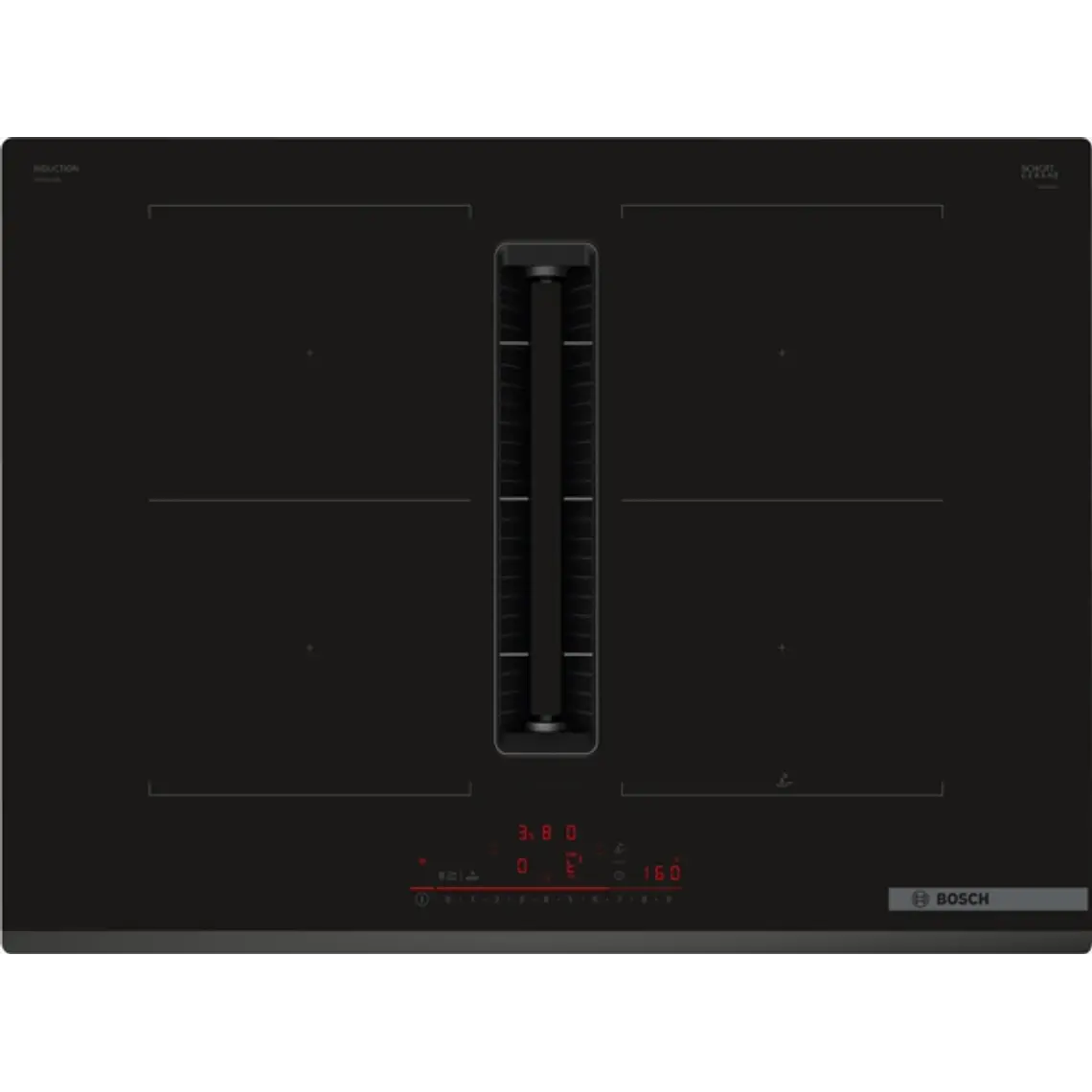 Encimera BOSCH Serie 6 Inducción con extractor Negro 70 cm sin perfiles · PVQ731H26E 1