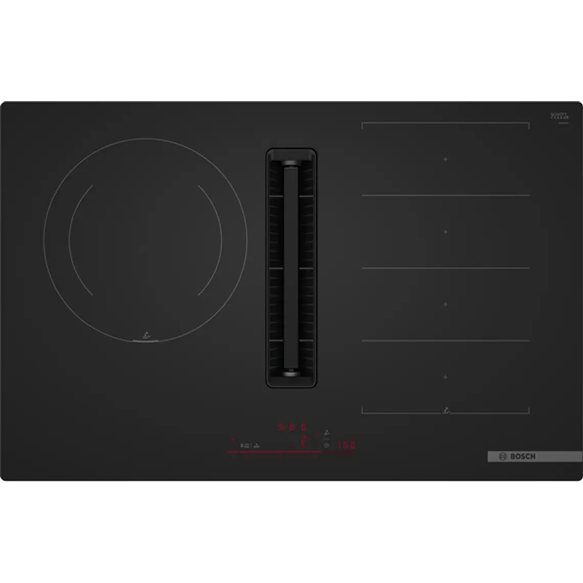 Encimera BOSCH Serie 6 Inducción con extractor Negro Mate 80 cm sin perfiles · PXJ81AH21E 1