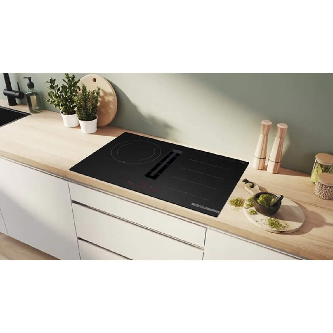 Encimera BOSCH Serie 6 Inducción con extractor Negro Mate 80 cm sin perfiles · PXJ81AH21E 5