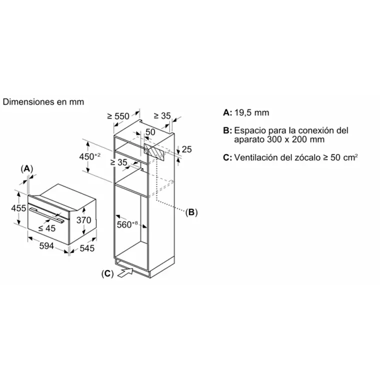 Microondas BOSCH Serie 8 Integrable Negro 60 cm · CEG732XB1 8