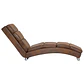Chaise Longue de diseño marrón de piel de ante artificial - Miniatura 6