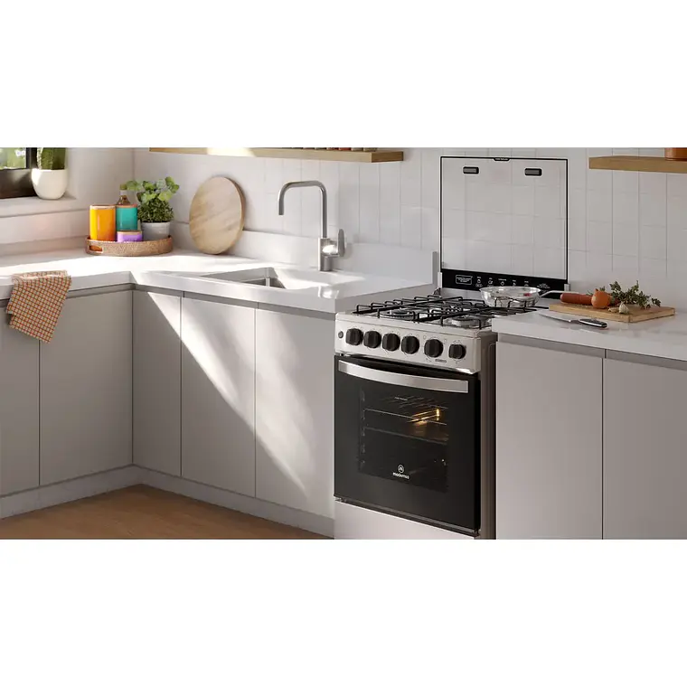 Cocina a Gas 4 Platos Mademsa Horno a Vapor y Triple Llama FM4SSC Inox 6
