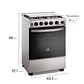 Cocina a Gas 4 Platos Mademsa Horno a Vapor y Triple Llama FM4SSC Inox - Miniatura 2