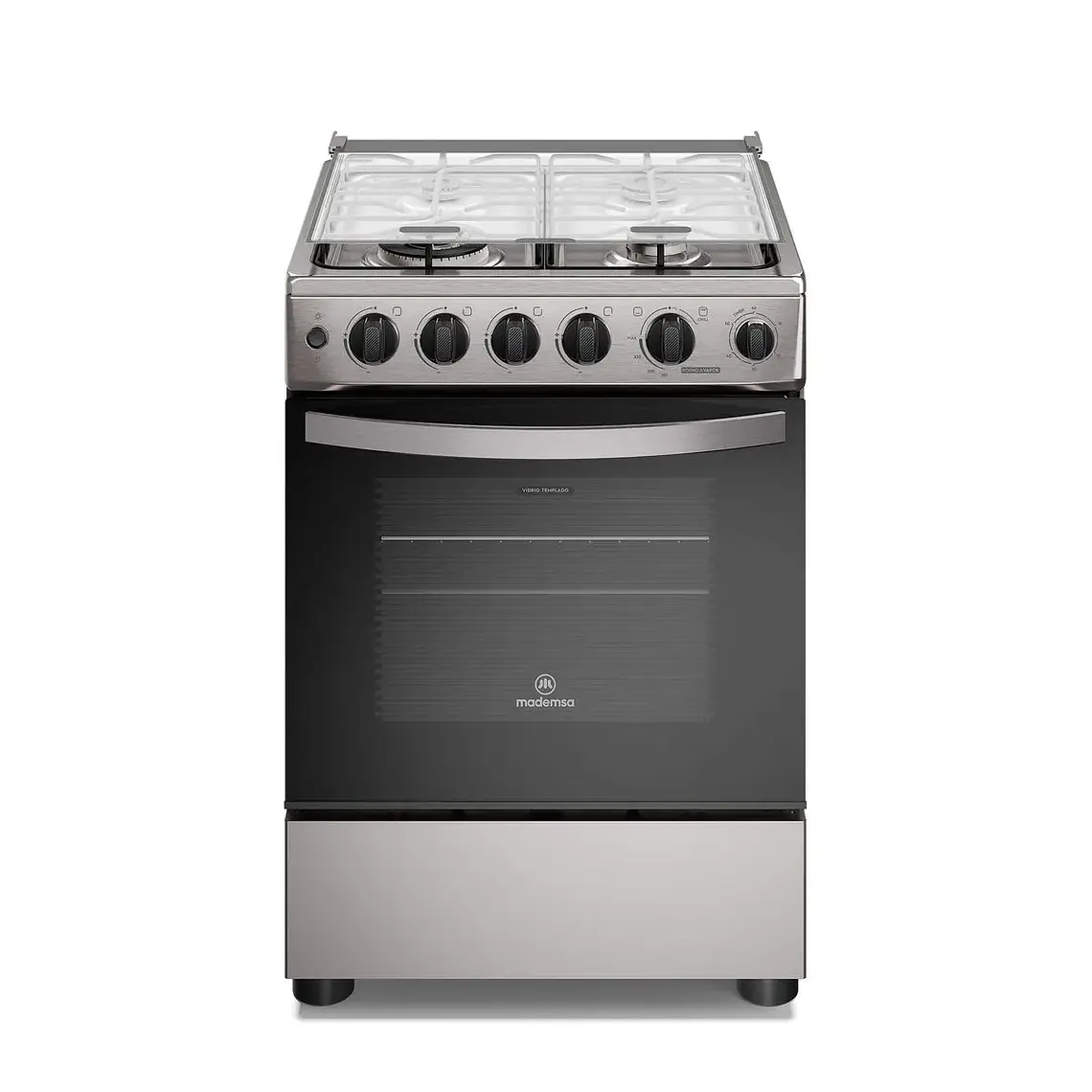 Cocina a Gas 4 Platos Mademsa Horno a Vapor y Triple Llama FM4SSC Inox 1