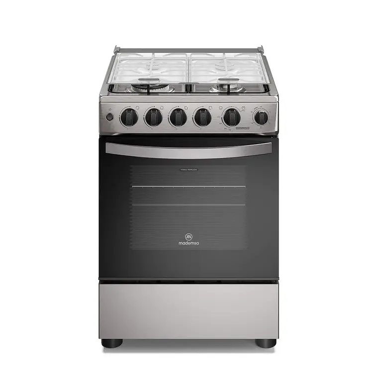 Cocina a Gas 4 Platos Mademsa Horno a Vapor y Triple Llama FM4SSC Inox 1