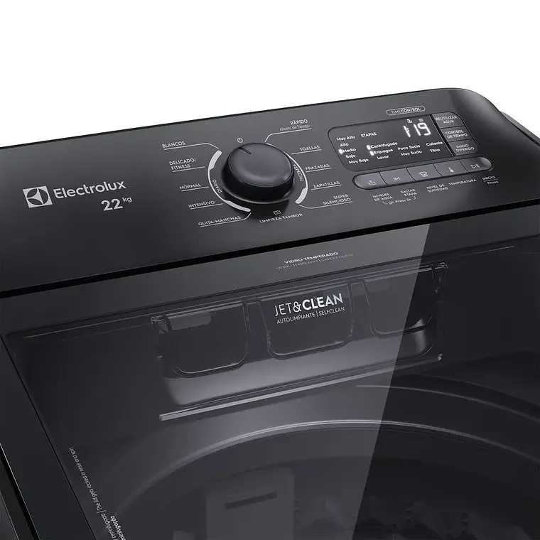 Lavadora Automática 22kg Carga Superior Expert Jet&Clean y Atrapa Pelusas LS22Y Negra - ELECTROLUX 5