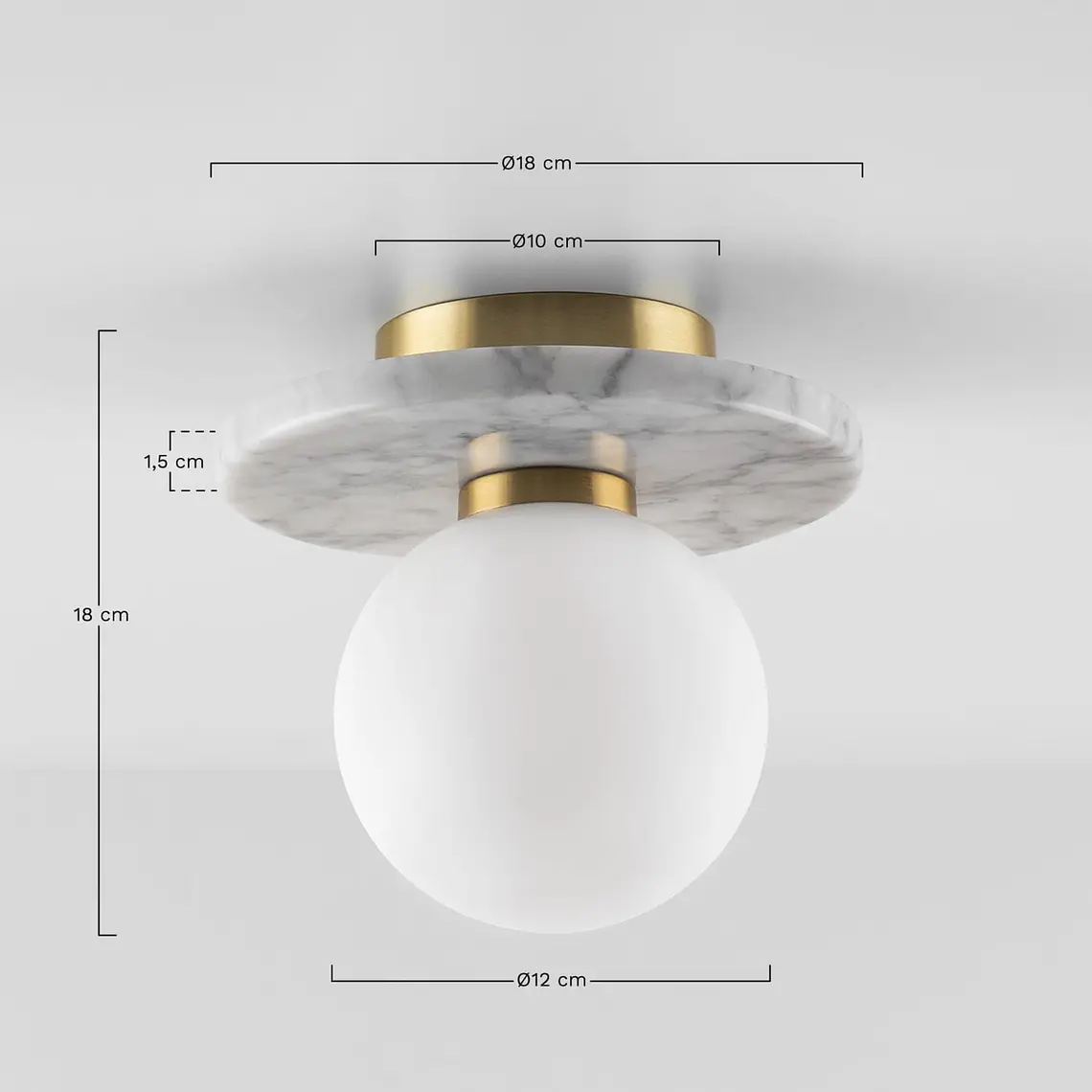 Plafón redondo Ø20 cm en mármol y cristal Petra 7