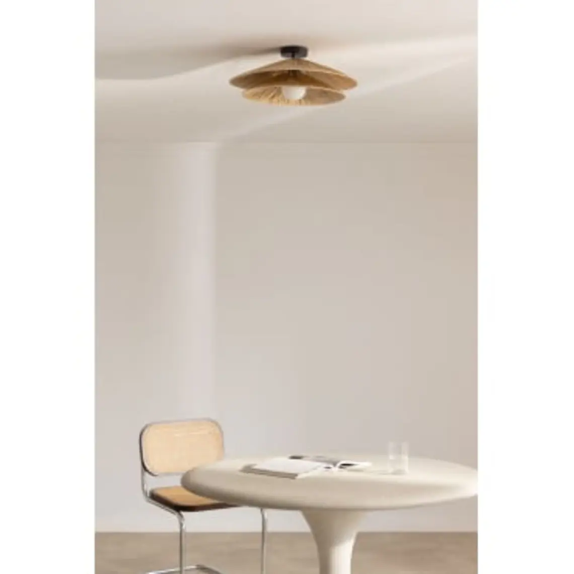 Plafón de techo Ø50 cm en rafia Sora 1