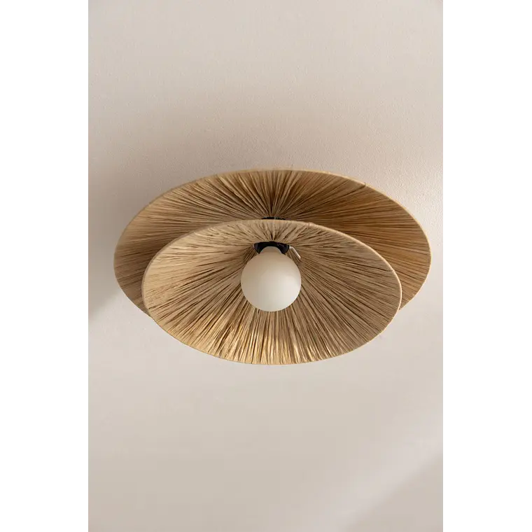 Plafón de techo Ø50 cm en rafia Sora 4