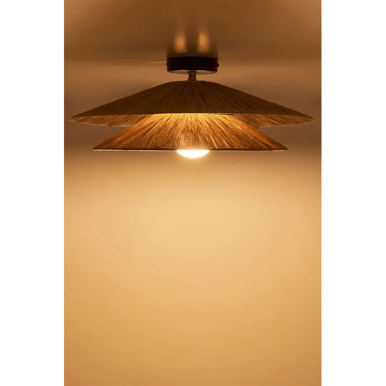 Plafón de techo Ø50 cm en rafia Sora 6