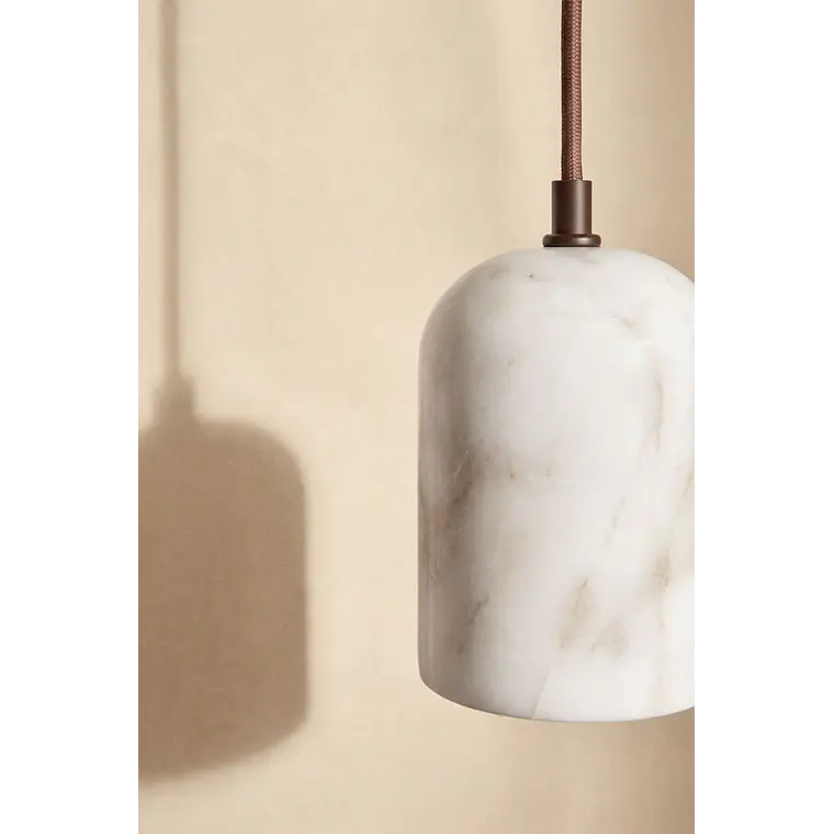 Lámpara de techo colgante en alabastro y madera Selene 4