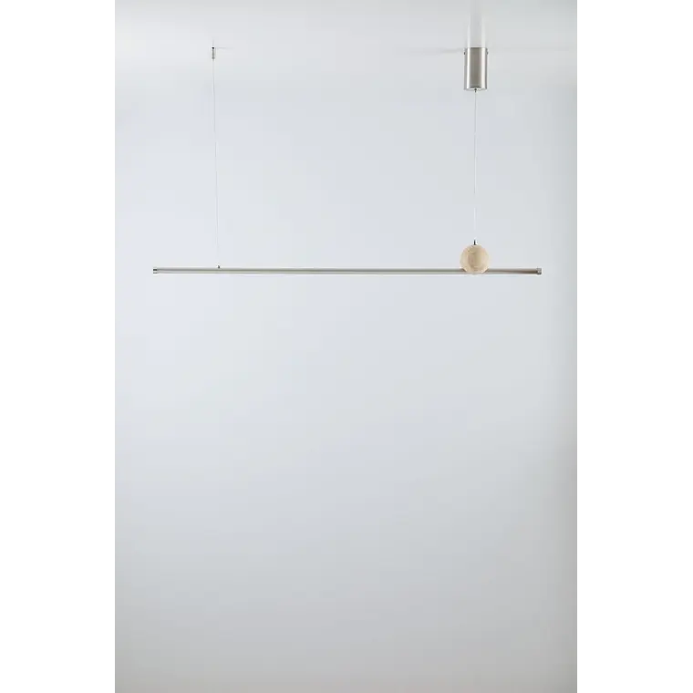 Lámpara colgante lineal LED 170 cm en piedra natural y hierro Liria 5