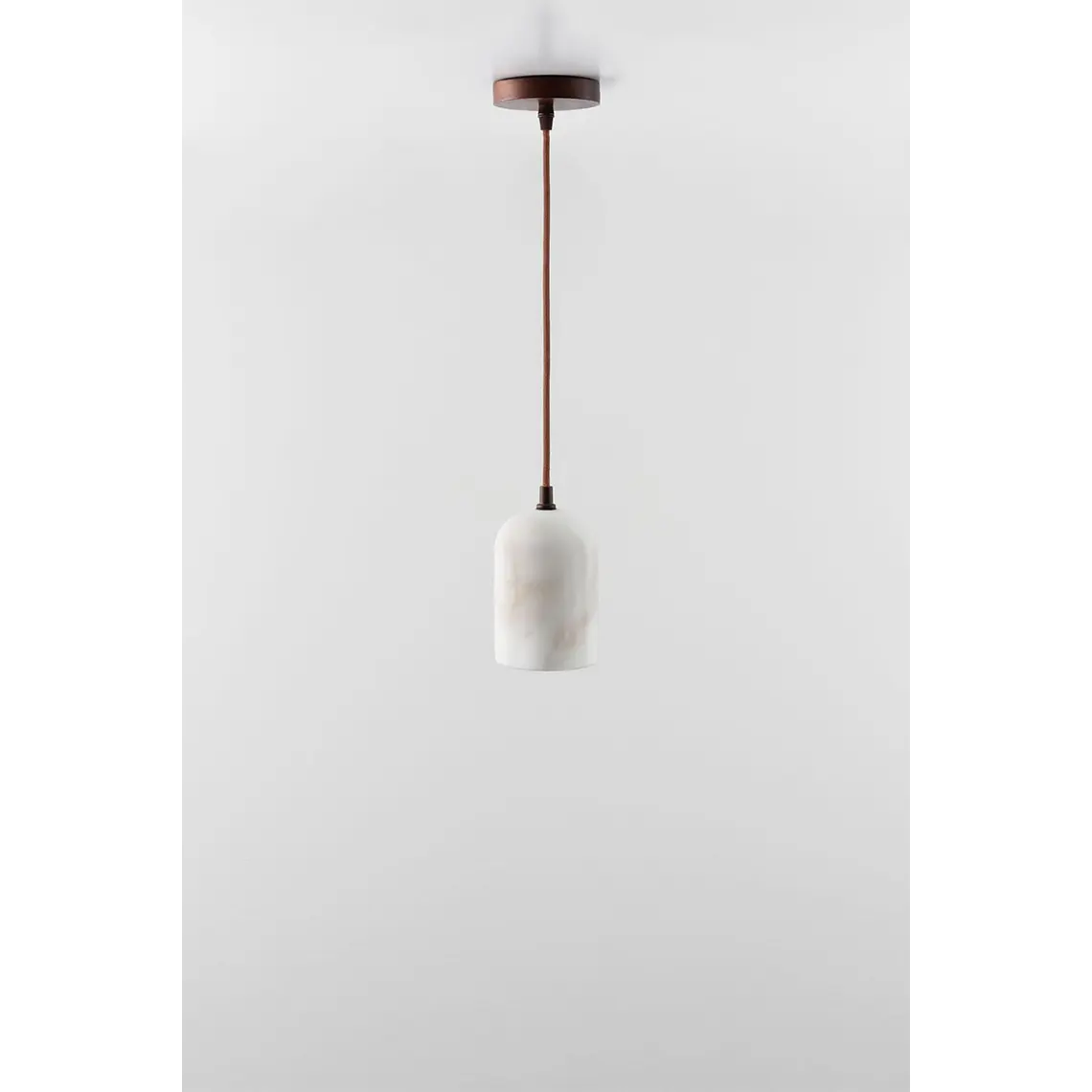 Lámpara de techo colgante en alabastro y madera Selene 5