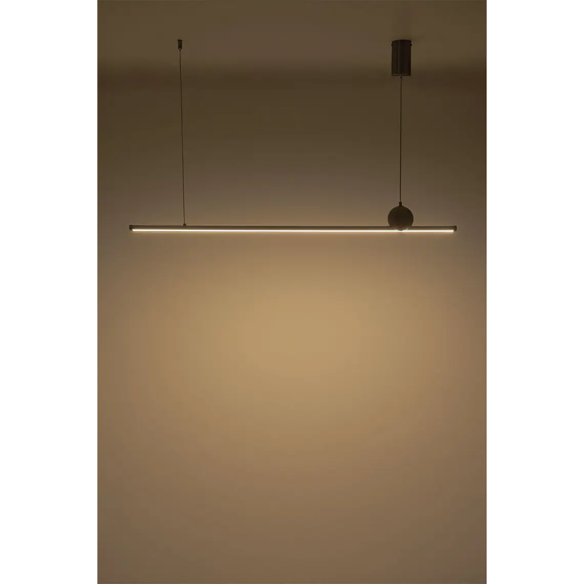 Lámpara colgante lineal LED 170 cm en piedra natural y hierro Liria 6