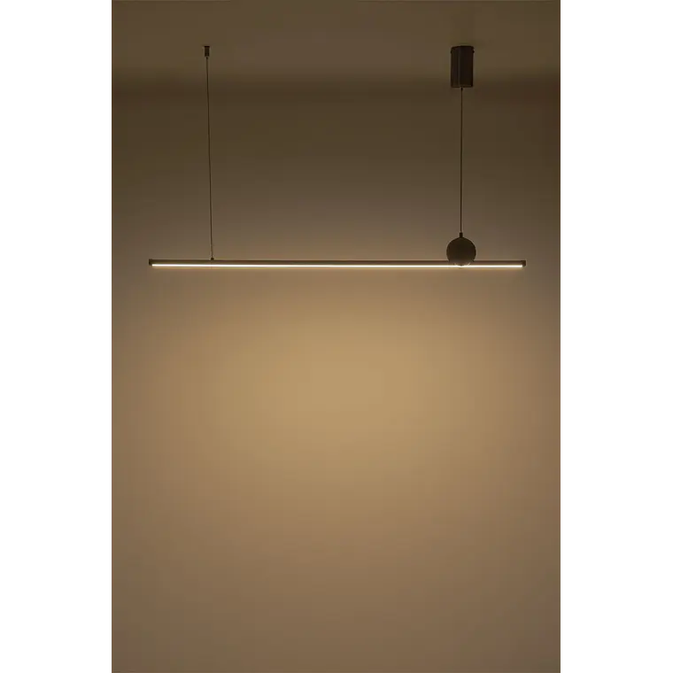 Lámpara colgante lineal LED 170 cm en piedra natural y hierro Liria 6