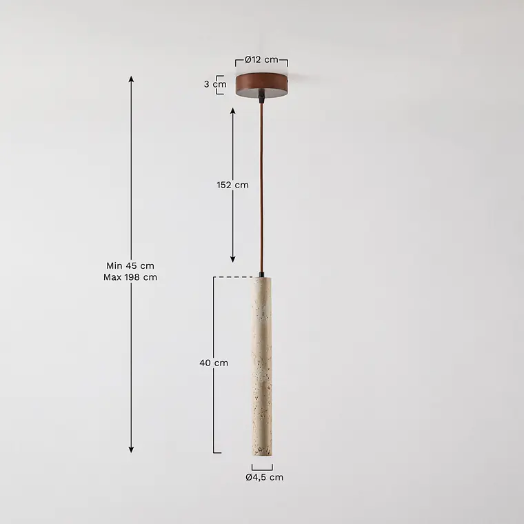 Lámpara de techo colgante LED en piedra natural Cora 9