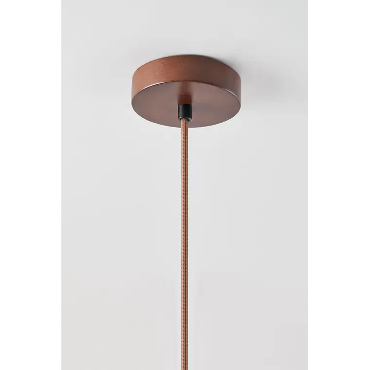 Lámpara colgante Ø25 cm en travertino, madera y bola de cristal Cala 8