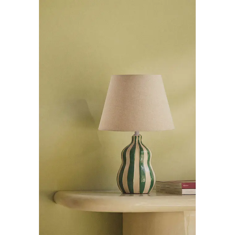 Lámpara de mesa 40 cm en cerámica y lino Gaia 2