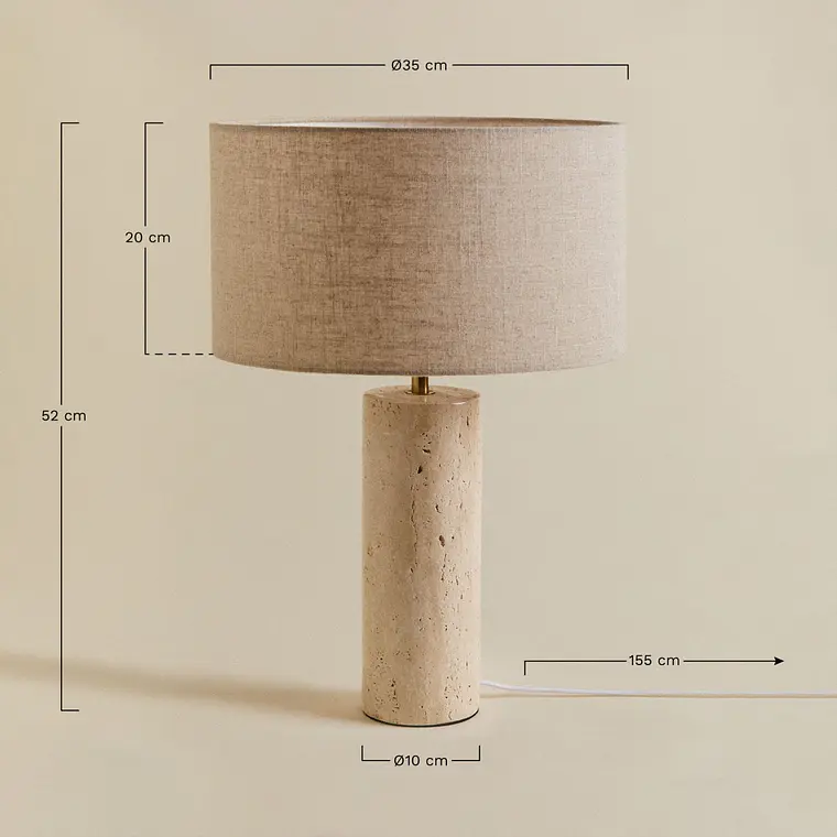 Lámpara de mesa en travertino Vesta 9
