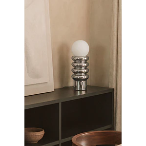 Lámpara de mesa 40 cm en cerámica con bola de cristal Kyra