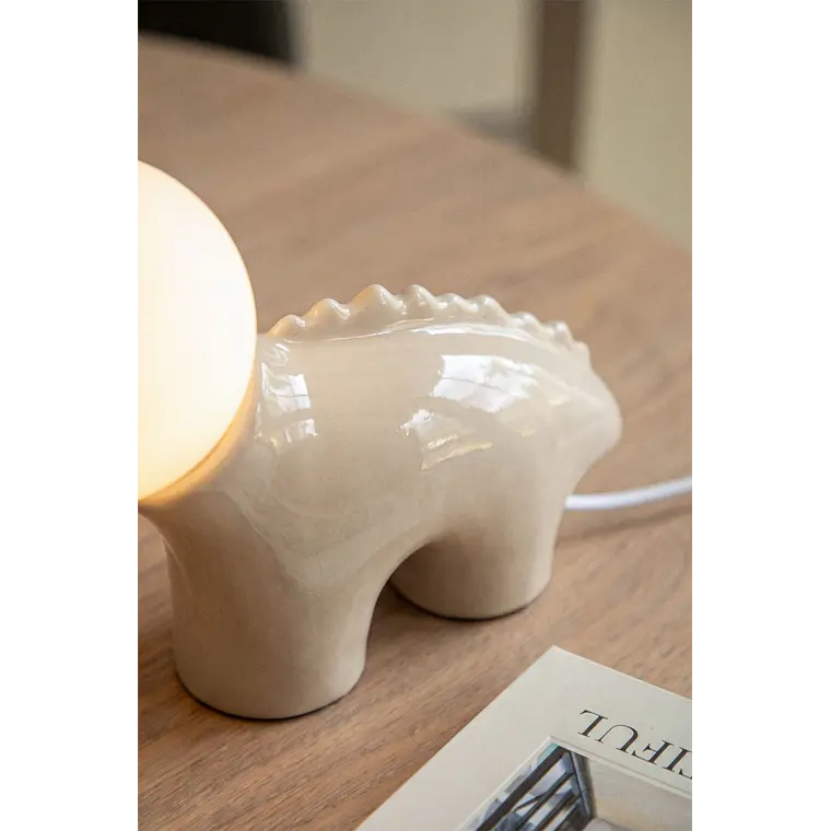 Lámpara de mesa en cerámica con bola de cristal Luma 4