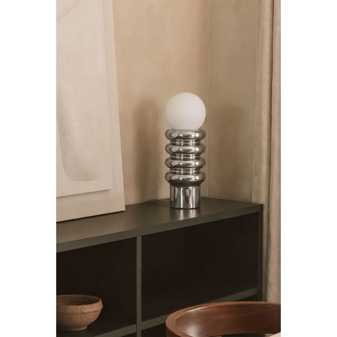 Lámpara de mesa 40 cm en cerámica con bola de cristal Kyra 3