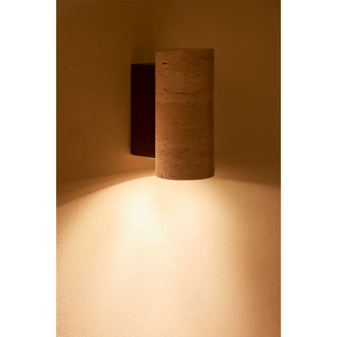 Aplique de pared en travertino y madera Terra 4