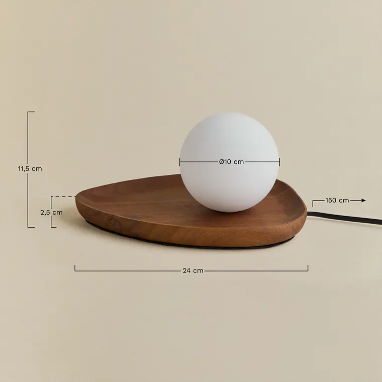 Lámpara de mesa en madera de acacia Olma 10