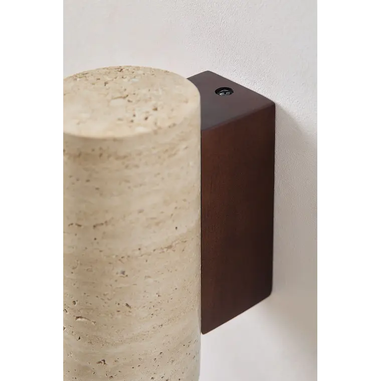 Aplique de pared en travertino y madera Terra 5