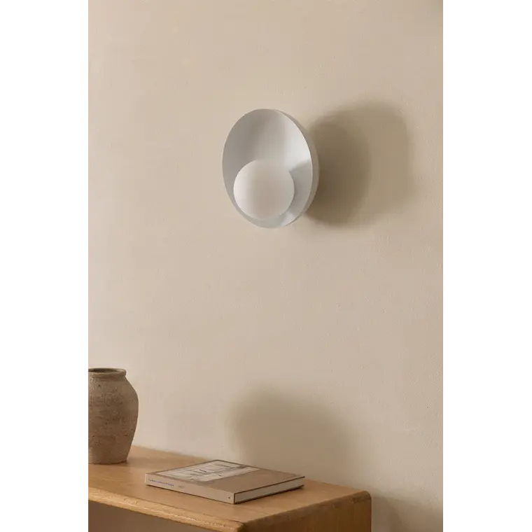 Aplique de pared en cristal y acero Aura 2