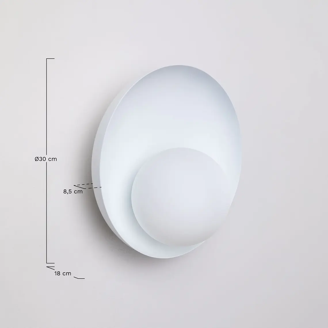 Aplique de pared en cristal y acero Aura 7