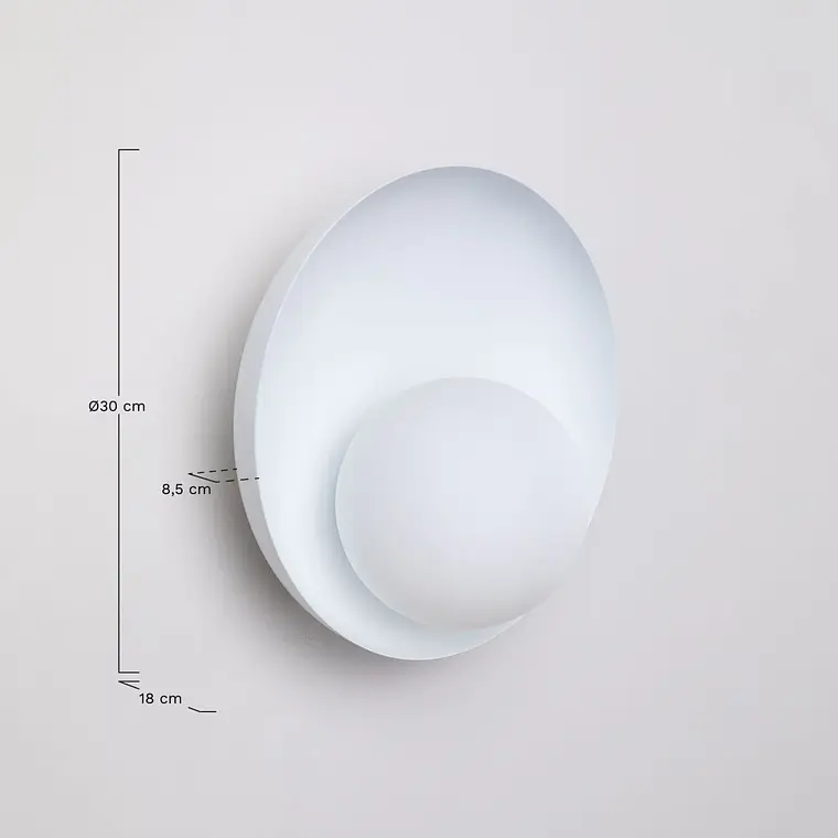 Aplique de pared en cristal y acero Aura 7